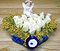 9 adet beyaz gül oyuncak  Bartın internetten çiçek siparişi 